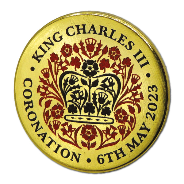 HM King Charles III Coronation Gold Badge 25mm
