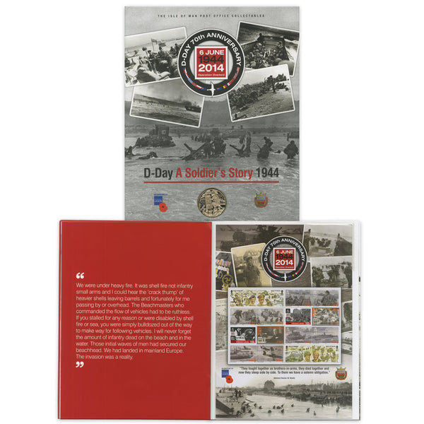2014 Isle of Man - D-Day 70th Anniversary Limited Edition Stamp and Coin Folder PPM0153