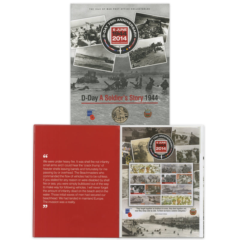 2014 Isle of Man - D-Day 70th Anniversary Limited Edition Stamp and Coin Folder PPM0153