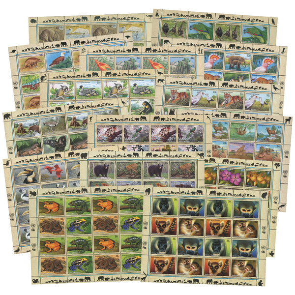 1993-2007  UN  Endangered Species set 15 mint sheets