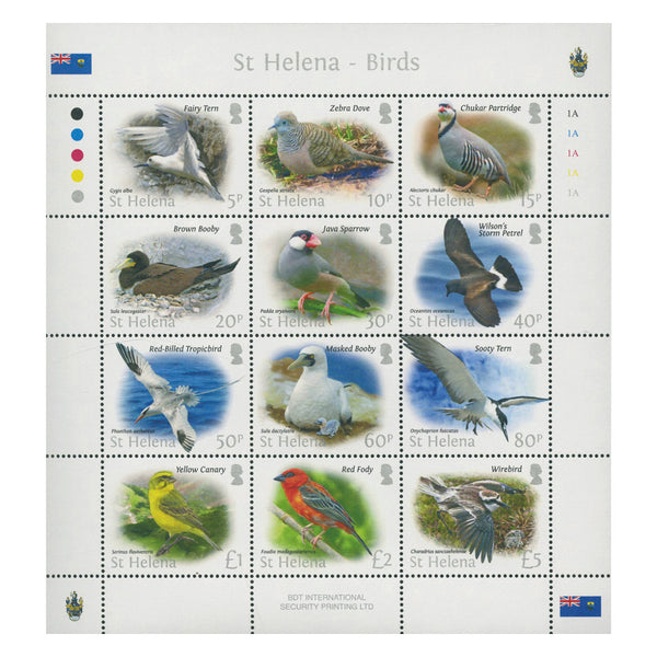 St Helena Birds 12v sheet