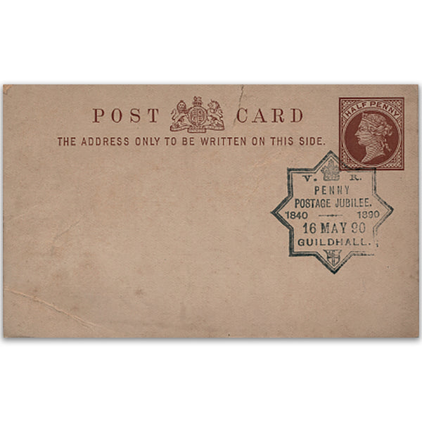 1890 Pre-Stamped 1/2d Postcard RCJ18137