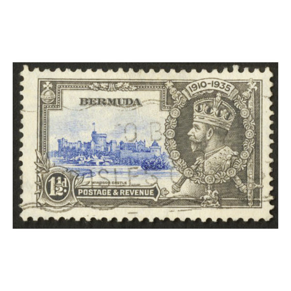 Bermuda S.G.95 1935 Silver Jubilee 1 1/2d. Bird by Turret var. GU RRBER0095
