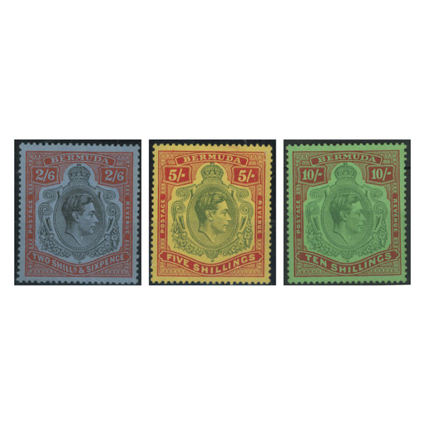 Bermuda S.G.117-9 George VI key types original printings  m/m Cat £610 RRBER117-9