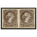 Canada 15c Brown-purple IMPERF pair lmm. Cat £1,400