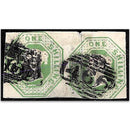 G.Britain SG55 1/ green pair, thread split used RRGBR0055