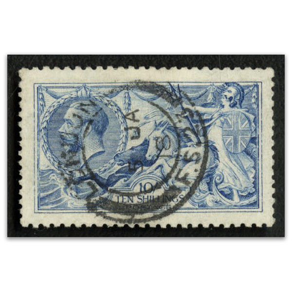 G.Britain 1915 10/- Pale Blue, DLR ptng, vgu. SG413