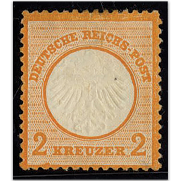 Germany 1872 Small Eagle 2k orange-vermillion. Mint but badly thinned on back
