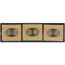 Italy S.G.47-9 1890-91 Postage Dues ovpt set 3 RRITA0047-9