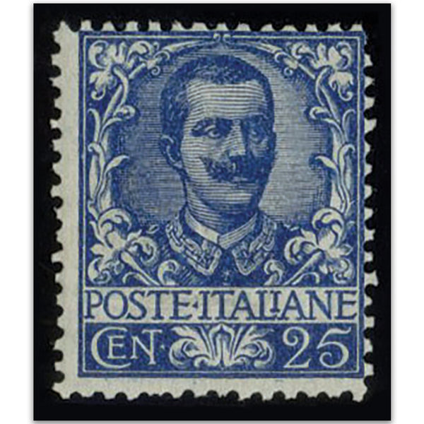 Italy 1901 25c Deep blue,  fine mm, centred top right SG67