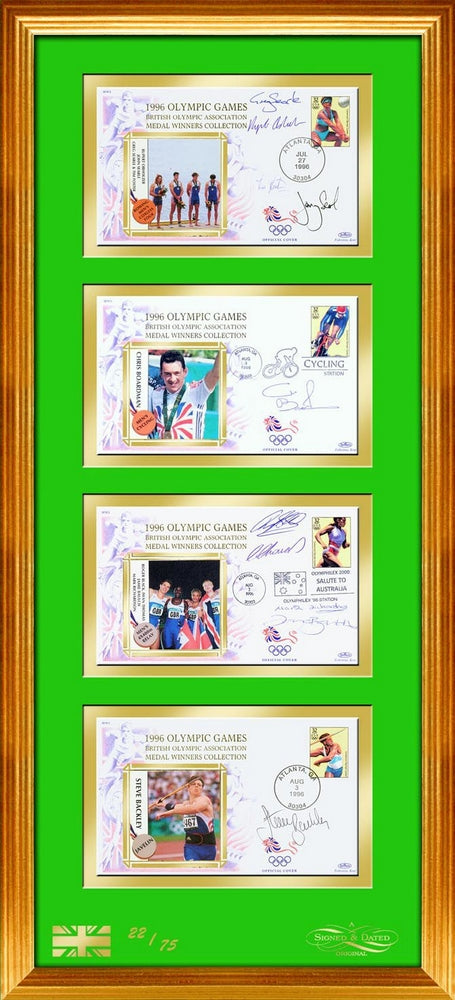 1996 Olympics Benham Covers - Signed by Athletes - Framed SD026