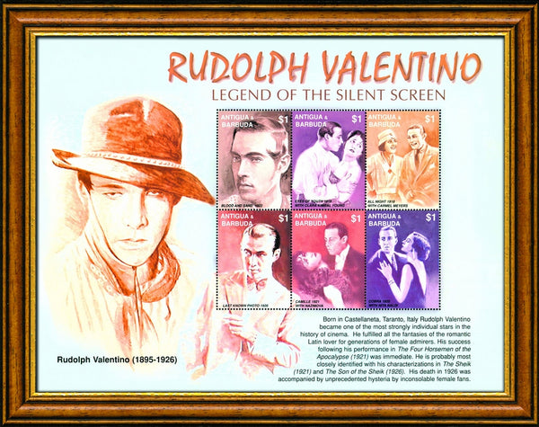 Rudolph Valentino - Stamp Sheet - Framed SD172