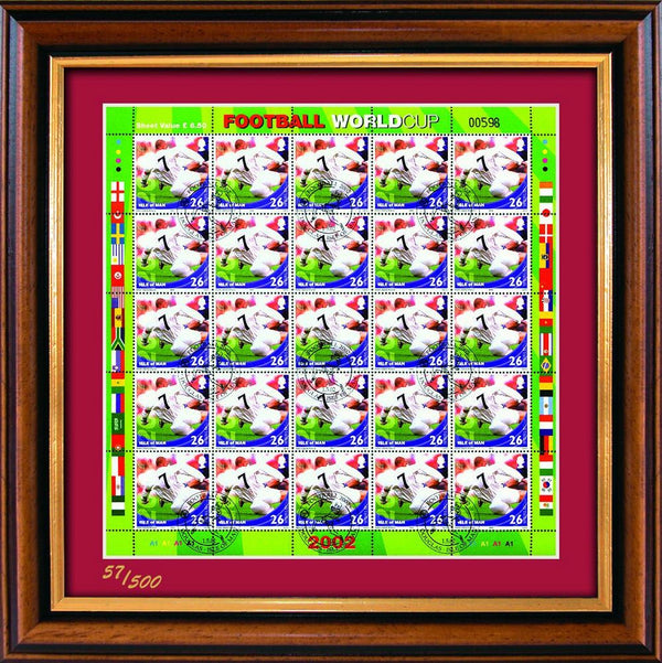 2002 World Cup Stamp Sheet - Beckham - Framed SD180