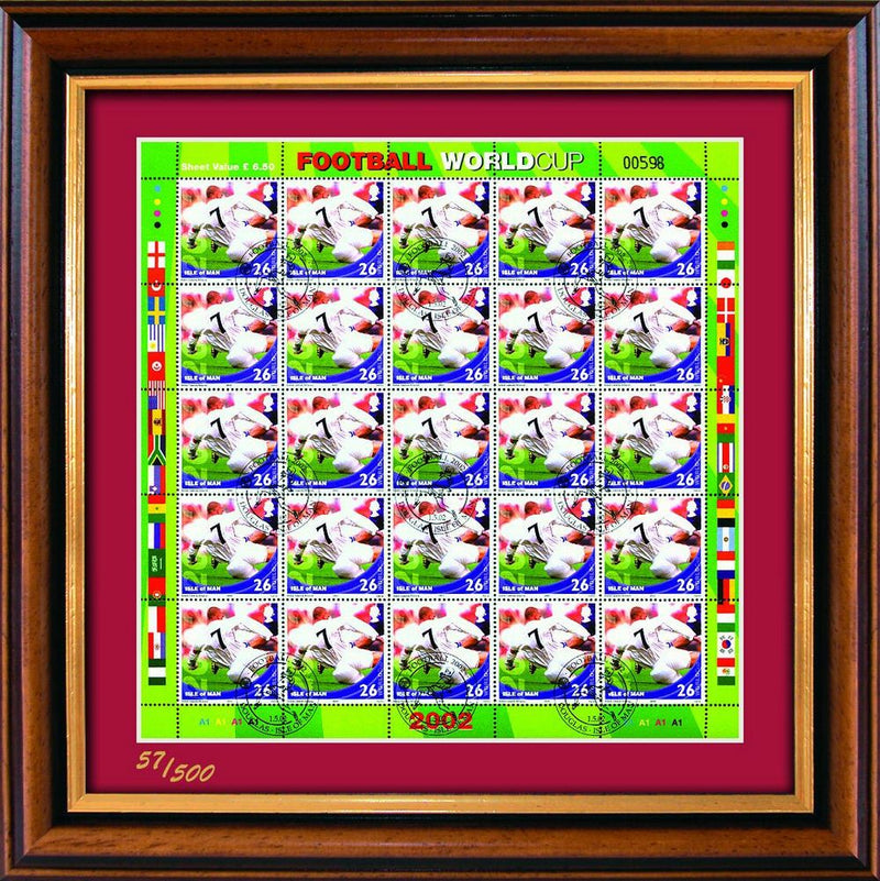 2002 World Cup Stamp Sheet - Beckham - Framed SD180