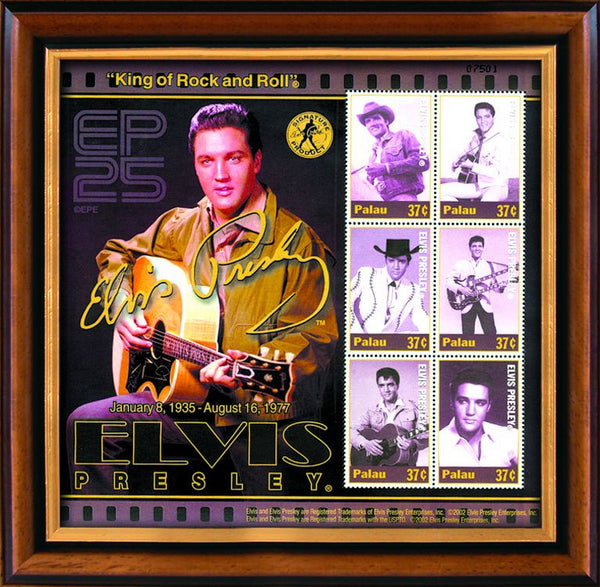 Elvis 25th Anniversary Stamp Sheet - Palau - Framed SD190