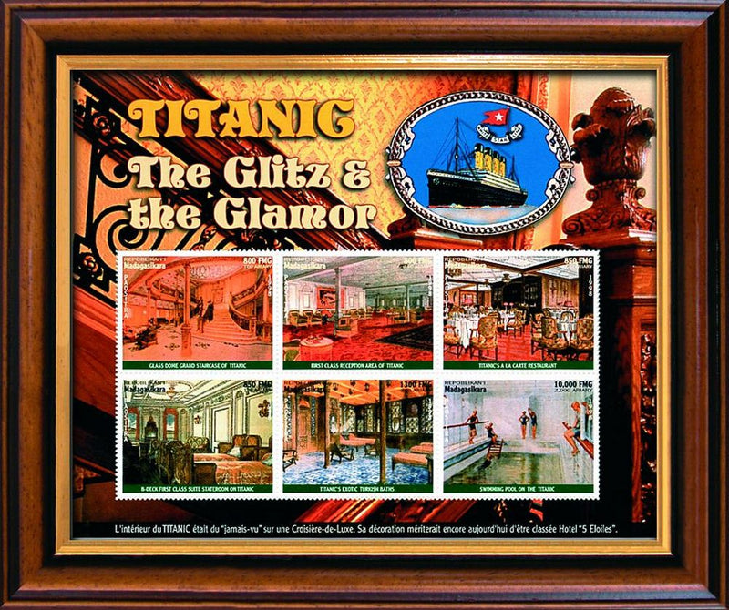 Titanic - The Glitz & the Glamour Stamp Sheet - Framed SD270C
