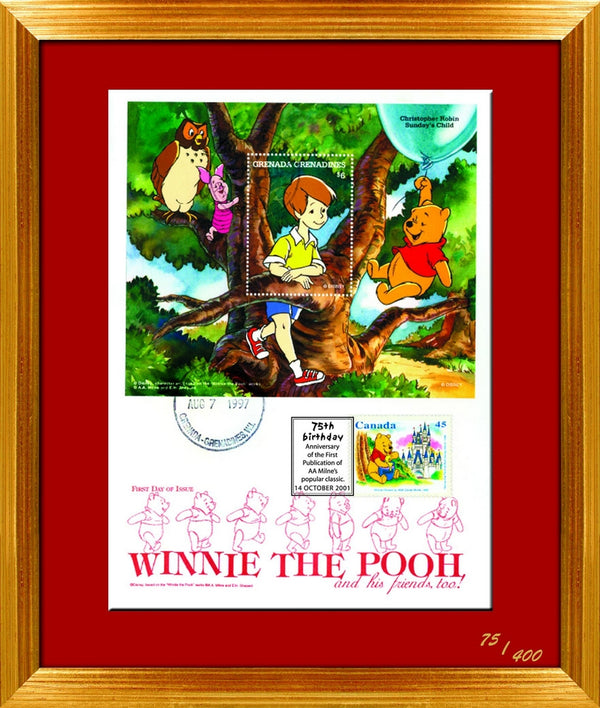 Winnie the Pooh - 75th Anniversary First Day Cover - Framed SD299