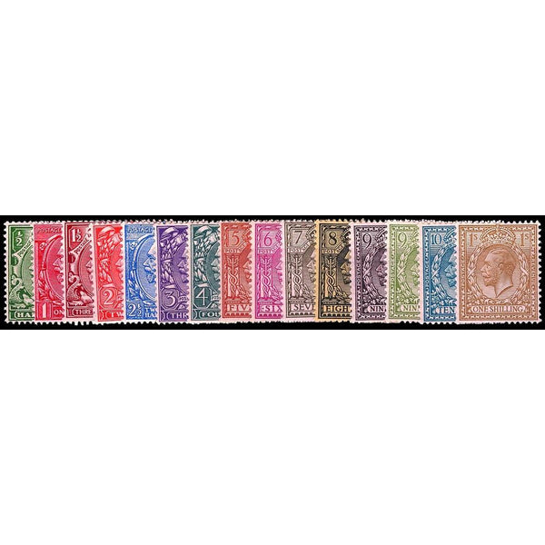 1912-22 Royal Cypher wmk.15v. SET110UM