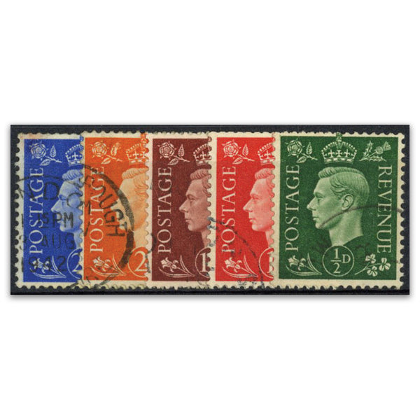 1937 George VI Dark colours sideways wmk. 5v. FU
