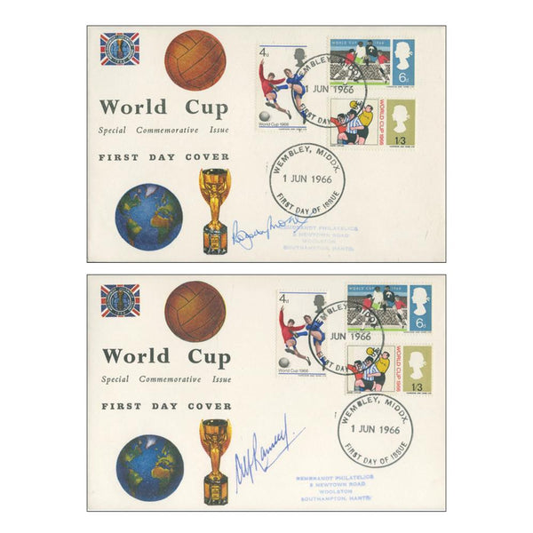 1966 World Cup Pair of Covers - Signed by Bobby Moore and Alf Ramsay SIGF0060