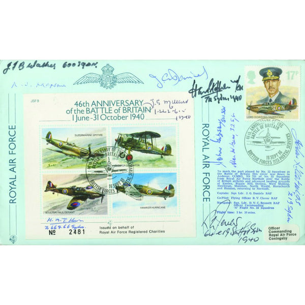 1986 46th Anniversary BoB. Signed 9 BoB Pilots and Crew. SIGM0215