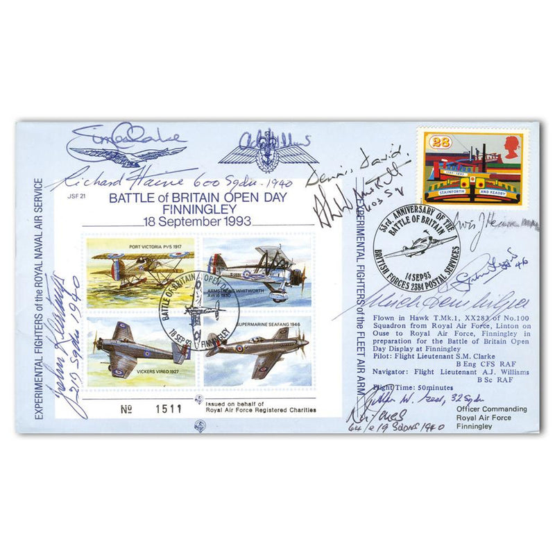 1993 Battle of Britain 53rd - Signed by 9 BoB Pilots & Crew & Luftwaffe Pilot SIGM0275