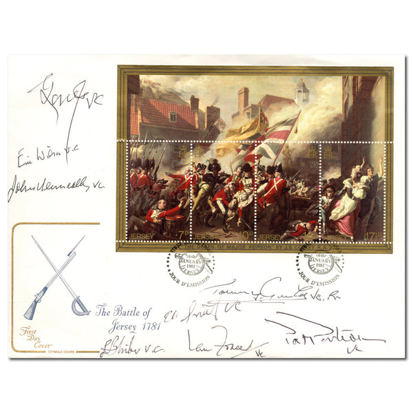 1981 Jersey Battles. sign 8 V.Cs SIGM0370