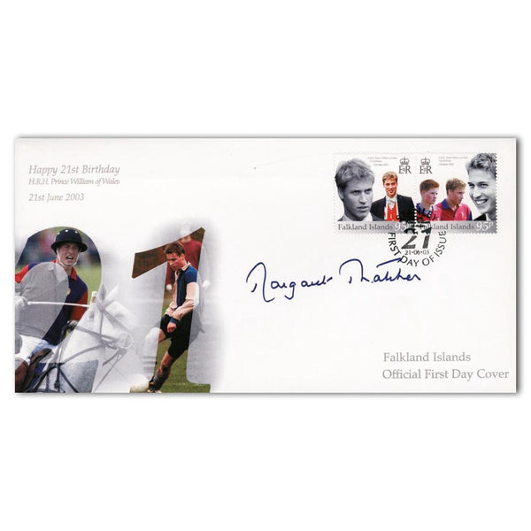 2003 Falklands Prince William's 21st - Signed by Margaret Thatcher SIGP0160