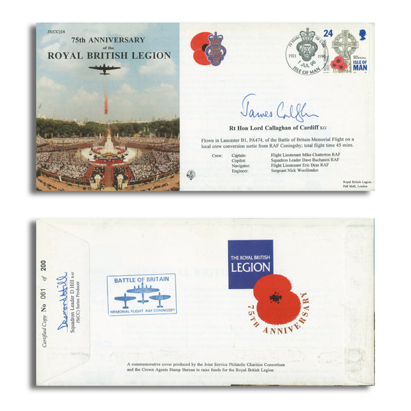 1996 75th Anniversary RBL. Signed by Lord Callaghan of Cardiff. SIGP0212