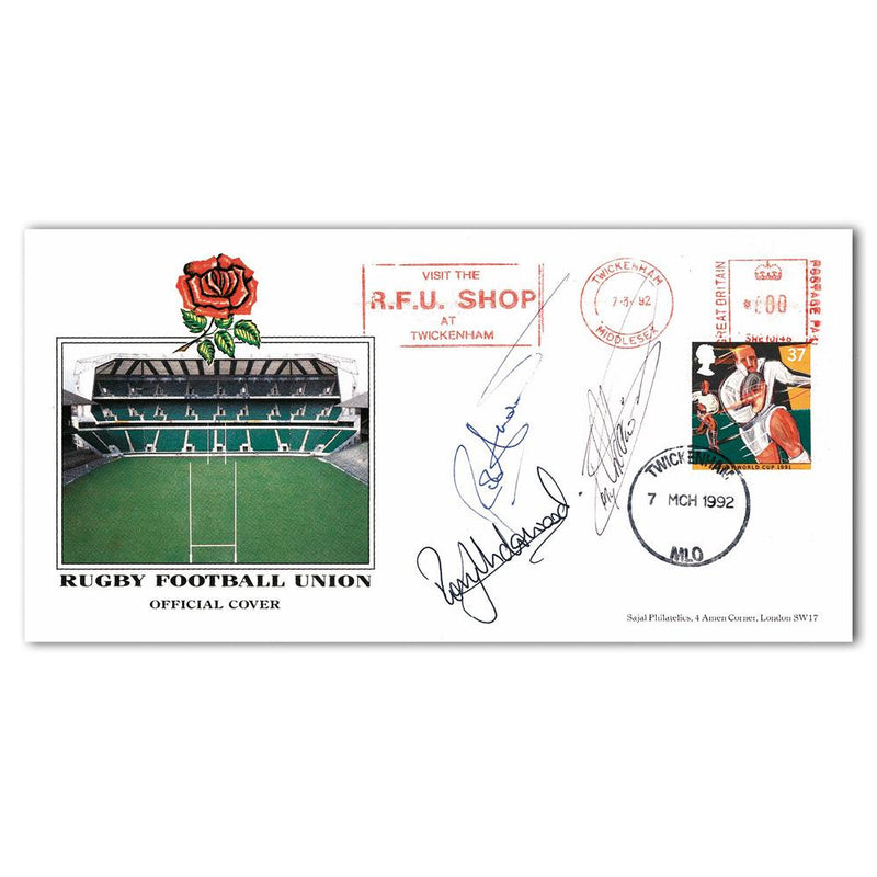 1992 RFU - Signed by Rory & Tony Underwood and Rob Andrews SIGR0012