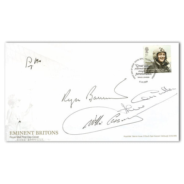 2009 Eminent Britons - Signed by R. Bannister, S. Moss, J. Charlton and W. Carson SIGS0206