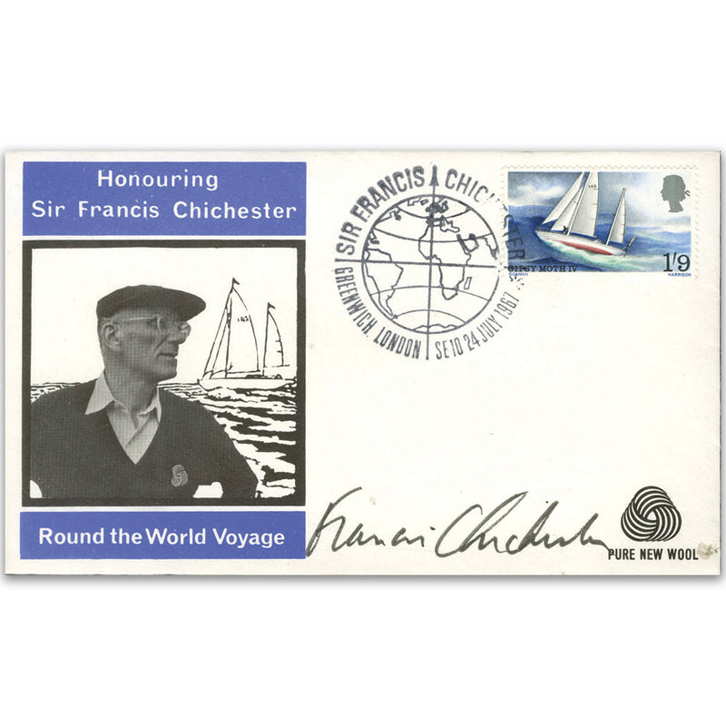 1967 Chichester Pure New Wool Signed Sir Francis Chichester SIGX0005A