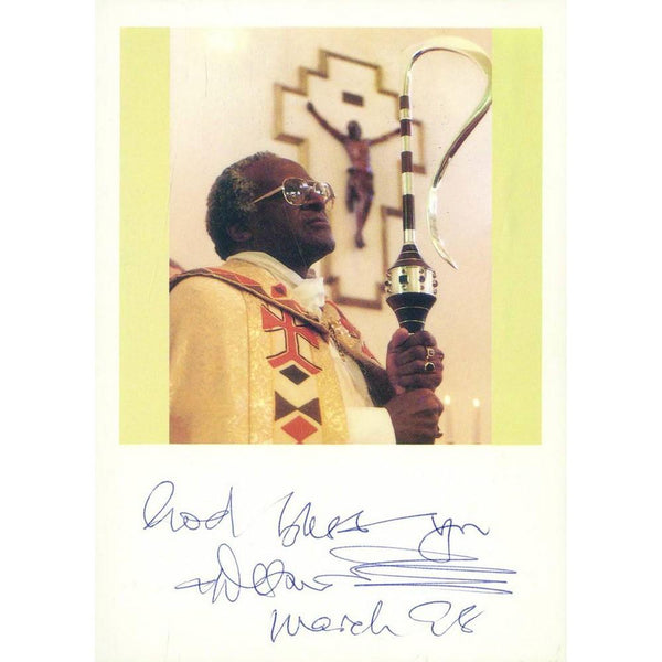 1998 Amazing Anti-Apartheid Cleric - Signed by Archbishop Desmond TuTu SIGX0027