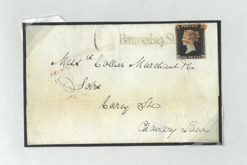1840 Penny Black - Plate 4 fine used four-margin lettered MH SP184016