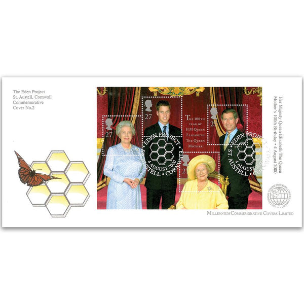 2000 Queen Mother M/S - Eden Project Handstamp TX0008Q