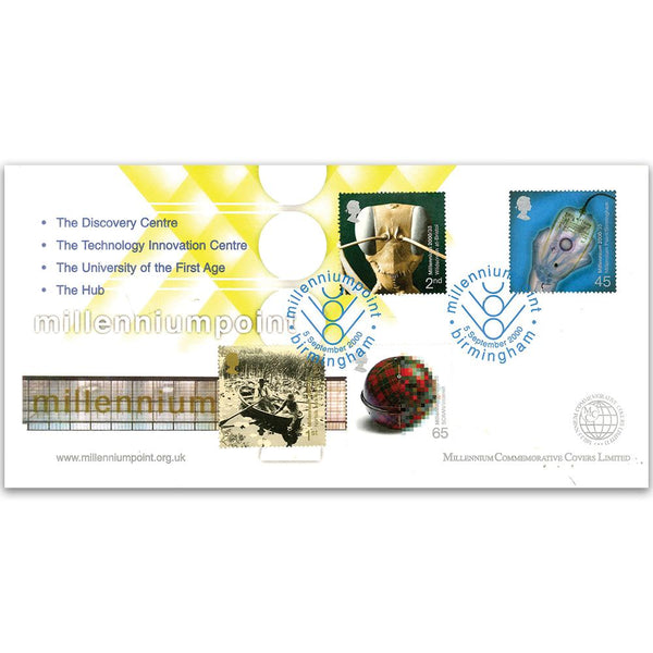 2000 Mind & Matter - Millennium Covers - Millennium Point Birmingham Handstamp TX0009A