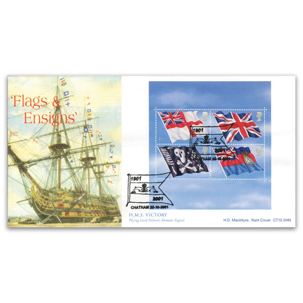 2001 Flags and Ensigns - Macintyre Official (HMS Victory version) - Chatham Handstamp