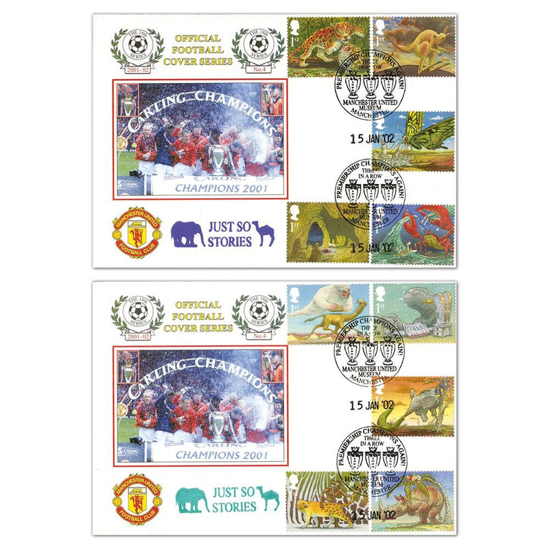 2001 Nobel Prizes - Dawn Official - Pair - Manchester handstamp TX0110H