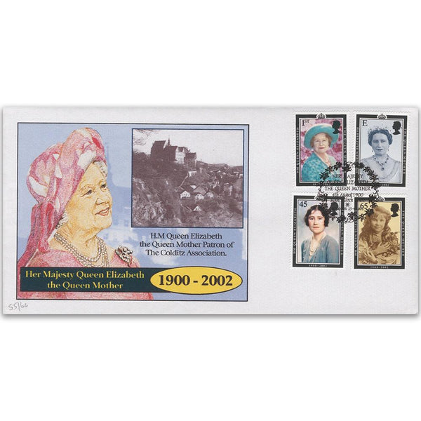 2002 Queen Mother - Windsor Handstamp - Colditz Association TX0204B