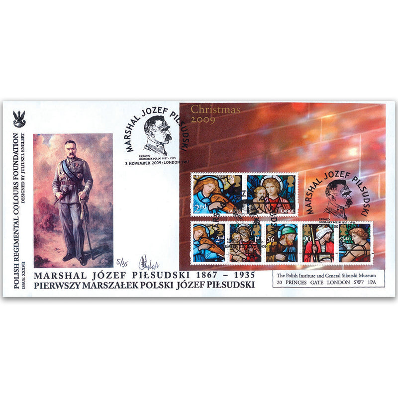 2009 Christmas M/S - Polish Institute Official - Marshal Jozef Pilsudski Handstamp TX0911A