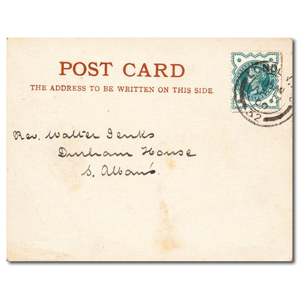 1900 1/2d blue-green fine used on fdi postcard TX190004A