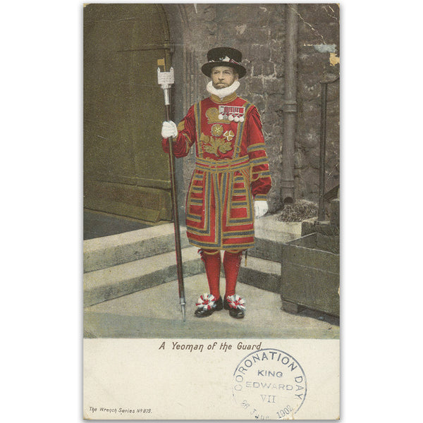 1902 1/2d Postcard postmarked on Coronation day TX190203