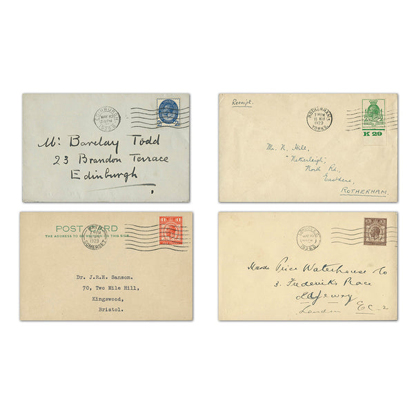 1929 Postal Union Congress set of 4 slogan cancels TX2905C