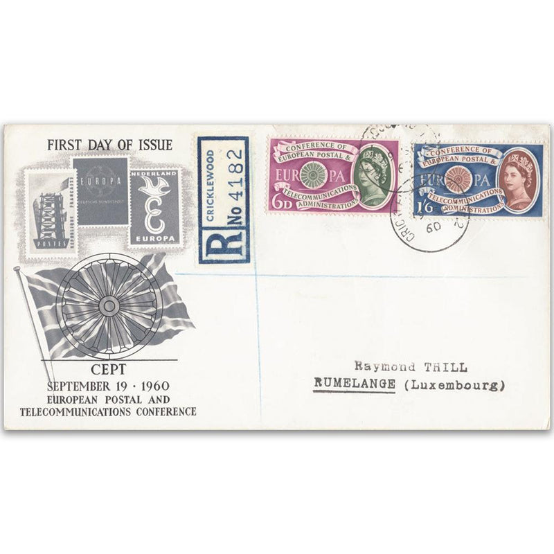 1960 Europa First Day Cover - Cricklewood CDS TX6009A