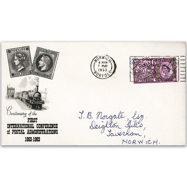 1963 Paris Norwich Needs Postcodes Slogan TX6305T
