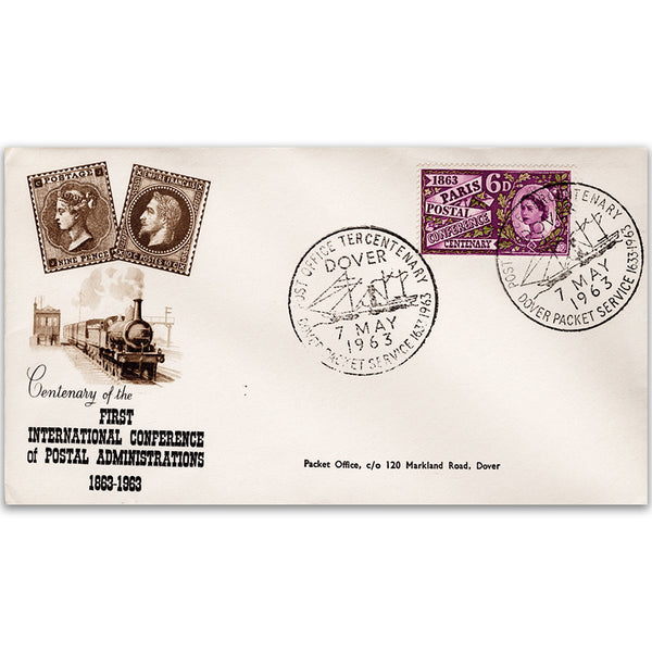 1963 Paris Postal Conference Centenary - Dover Packet Service