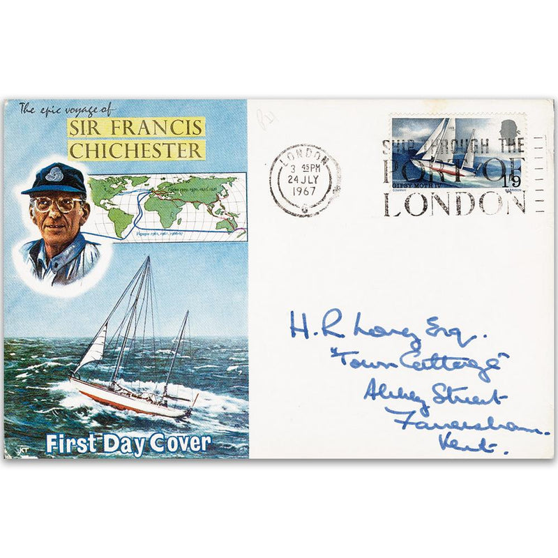 1967 Sir Francis Chichester - London 'Ship through the Port' Slogan TX6707B