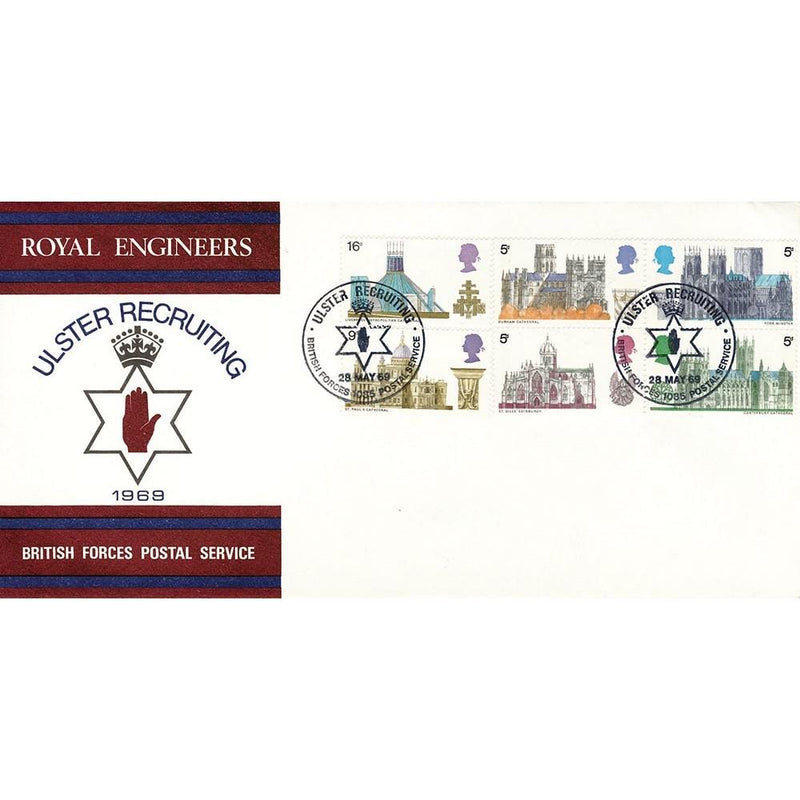 1969 Cathedrals Forces Official - Ulster Recruiting British Forces Postal Service Handstamp TX6905D