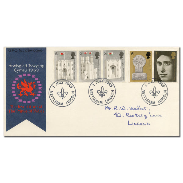 1969 Investiture Nettleham h/s. Scarce on GPO Cover TX6907J