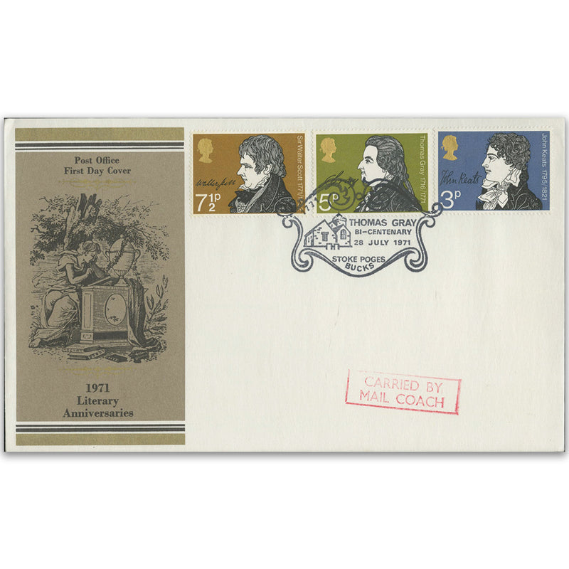 1971 Literary Anniversaries - Stoke Court Handstamp - Carried TX7107G